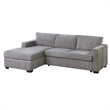 Leah All-In-One Chaise Sectional Sofa- Track Arms- Light Gray Corduroy