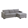 Leah All-In-One Chaise Sectional Sofa- Track Arms- Light Gray Corduroy