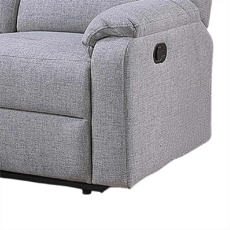 Sonia Manual Reclining Loveseat- Bone White Channel-Tufted Burlap- 53 Inch