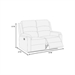 Sonia Manual Reclining Loveseat- Bone White Channel-Tufted Burlap- 53 Inch