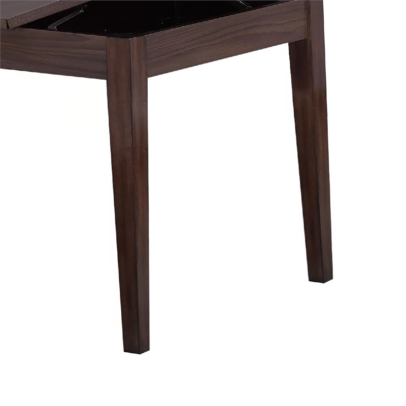 Sheryl Dining Table with Lift Top Hidden Storage- Walnut Brown