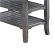 Suzy Counter-Height Table- 2 Slatted Shelves- Gray Rubberwood- 64 Inch