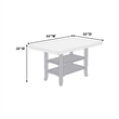 Suzy Counter-Height Table- 2 Slatted Shelves- Gray Rubberwood- 64 Inch