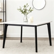 Soa Counter Height Table- 54 Inch Square White Marble Top- Black Legs