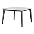 Soa Counter Height Table- 54 Inch Square White Marble Top- Black Legs