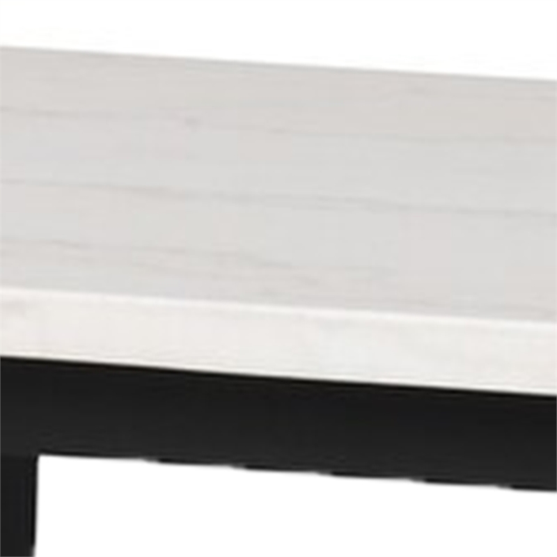 Soa Dining Table- 54 Inch Square White Marble Top- Black Legs
