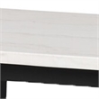 Soa Dining Table- 54 Inch Square White Marble Top- Black Legs