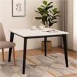 Soa Dining Table- 54 Inch Square White Marble Top- Black Legs
