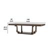 Hama Dining Table- 108 Inch Top with Scrolled Pedestal Base- Oak Brown