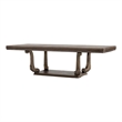 Hama Dining Table- 108 Inch Top with Scrolled Pedestal Base- Oak Brown