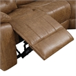 Kius Manual Recliner Sectional Sofa- Console- Tufted Brown Faux Leather