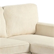 Seya Sleeper L Sectional Sofa- Storage Chaise- Beige Corduroy- 93 Inch