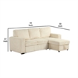 Seya Sleeper L Sectional Sofa- Storage Chaise- Beige Corduroy- 93 Inch