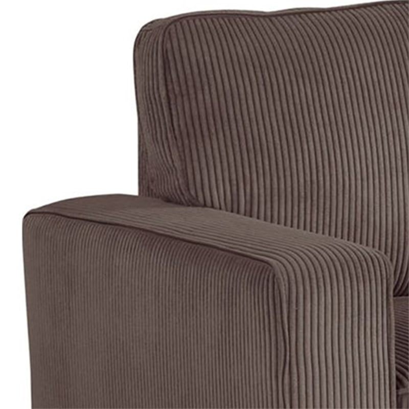 Seya Sleeper L Sectional Sofa- Storage Chaise- Brown Corduroy- 93 Inch