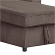 Seya Sleeper L Sectional Sofa- Storage Chaise- Brown Corduroy- 93 Inch