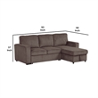 Seya Sleeper L Sectional Sofa- Storage Chaise- Brown Corduroy- 93 Inch