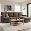 Seya Sleeper L Sectional Sofa- Storage Chaise- Brown Corduroy- 93 Inch