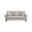 Loi Sofa w 2 Pillows- Reversible Cushion- Gray Chenille- 85 Inch