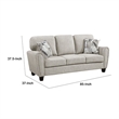Loi Sofa w 2 Pillows- Reversible Cushion- Gray Chenille- 85 Inch