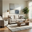 Loi Sofa w 2 Pillows- Reversible Cushion- Gray Chenille- 85 Inch