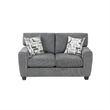 Koi Loveseat with 2 Pillows- Reversible Cushions- Gray Chenille- 65 Inch