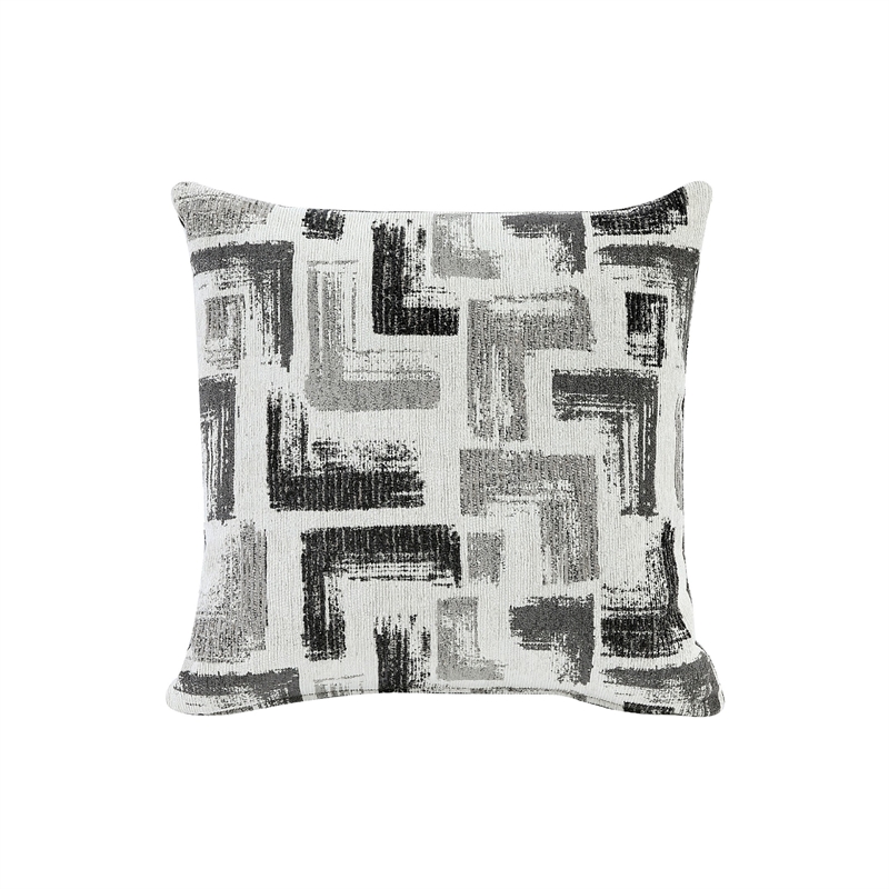 Koi Loveseat with 2 Pillows- Reversible Cushions- Gray Chenille- 65 Inch