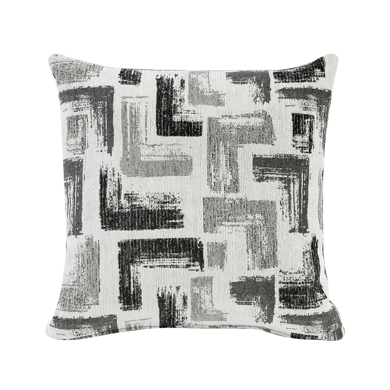 Koi Loveseat with 2 Pillows- Reversible Cushions- Gray Chenille- 65 Inch