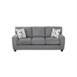 Koi Sofa with 2 Pillows- Reversible Cushions- Gray Chenille- 89 Inch
