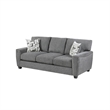 Koi Sofa with 2 Pillows- Reversible Cushions- Gray Chenille- 89 Inch