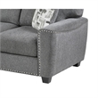 Koi Sofa with 2 Pillows- Reversible Cushions- Gray Chenille- 89 Inch