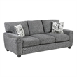 Koi Sofa with 2 Pillows- Reversible Cushions- Gray Chenille- 89 Inch