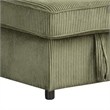 Seya Sleeper L Sectional Sofa- Storage Chaise- Green Corduroy- 93 Inch