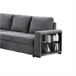 Stila Sleeper Sectional Sofa with Storage Chaise- 128 Inch Dark Gray