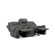 Erron Manual Reclining Sofa- 3 Seater- Dark Gray Polished Microfiber