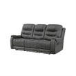Erron Manual Reclining Sofa- 3 Seater- Dark Gray Polished Microfiber