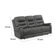Erron Manual Reclining Sofa- 3 Seater- Dark Gray Polished Microfiber