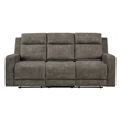 Diti Manual Reclining Sofa- 3 Seater- Soft Brown Polished Microfiber
