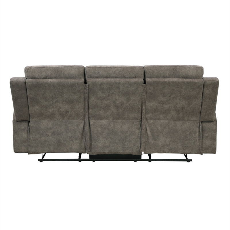 Diti Manual Reclining Sofa- 3 Seater- Soft Brown Polished Microfiber