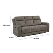 Diti Manual Reclining Sofa- 3 Seater- Soft Brown Polished Microfiber