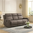 Diti Manual Reclining Sofa- 3 Seater- Soft Brown Polished Microfiber