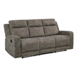 Diti Manual Reclining Sofa- 3 Seater- Soft Brown Polished Microfiber