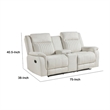 Lenny Manual Recliner Loveseat w Cupholder Console- Beige Microfiber