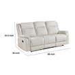 Lenny Manual Recliner Sofa- 3 Seater- Channeled Back- Beige Microfiber