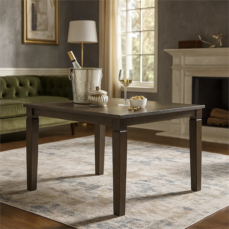 Vicy Counter Height Table w Removable Leaf- 36-54 Inch- Espresso Brown