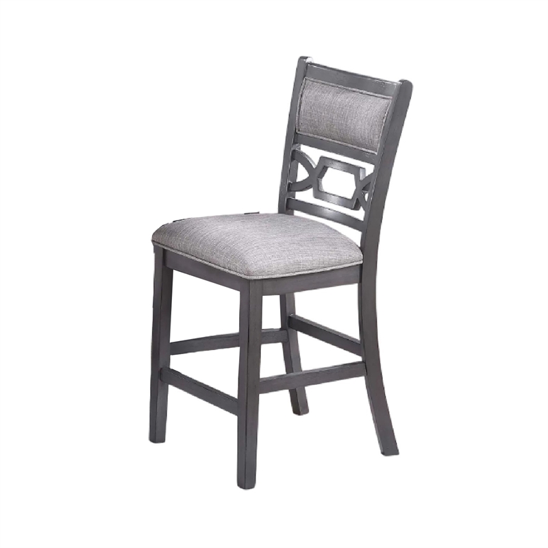 Sienna 5pc Counter-Height Table Set- 4 Chairs- 2 Shelves- Gray Wood