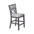 Sienna 5pc Counter-Height Table Set- 4 Chairs- 2 Shelves- Gray Wood