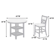Sienna 5pc Counter-Height Table Set- 4 Chairs- 2 Shelves- Gray Wood