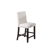 Wesley 5pc Dining Table Set- White Faux-Leather- Faux Marble- Dark Brown