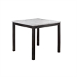 Wesley 5pc Dining Table Set- White Faux-Leather- Faux Marble- Dark Brown