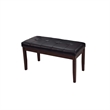 Wesley 5pc Dining Table Set- Black Faux-Leather- Faux Marble- Cherry Brown